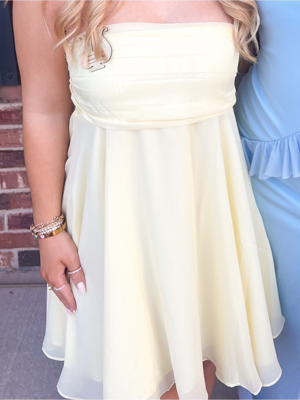 COCO LILLYS Yellow Chiffon Mini Dress